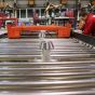 Small roller conveyors with steel support rollers