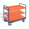 Shelf trolley, low with 1 tray 2 shelves