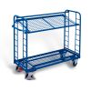 Shelf trolley with 2 mesh shelves
