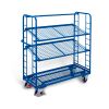 Shelf trolley with 3 mesh shelves