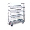 Shelf trolley with 4 mesh shelves, galvanised