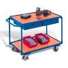 Table trolley with 2 load surfaces and 2 drawers