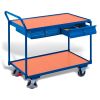 Table trolley with 2 load surfaces and 2 drawers