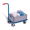 Push-handle dolly with plastic crate
