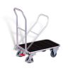 Aluminium folding pushbar trolley with grooved rubber mat