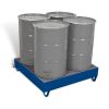 Drip tray with grating for 4 drums