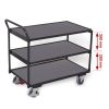 Light table trolley VARIOfit® with 3 loading surfaces, RAL 7016