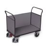 Triple wall trolley with wood, RAL 7016