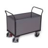 Four-wall trolley with wood, RAL 7016
