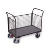Triple wall trolley with wire, RAL 7016