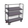 VARIOfit shelf trolley with 3 inclinable wooden shelves, RAL 7016