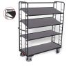 VARIOfit shelf trolley with 4 inclinable wooden shelves, RAL 7016