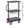 VARIOfit side trolley with 3 wooden shelves RAL 7016