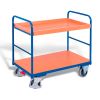 Shelf trolley, low with 1 tray and shelves