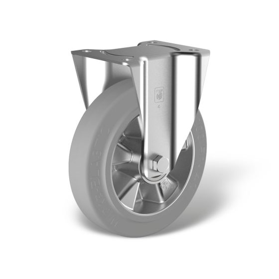 Fixed castors with wheel type WE