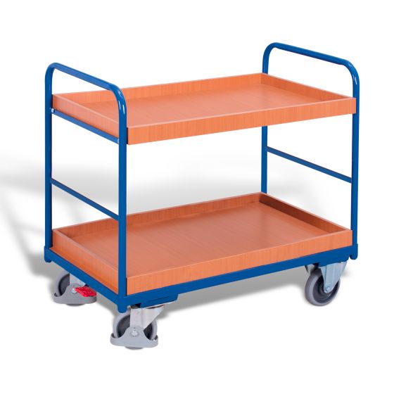 Shelf trolley, low with 2 trays 