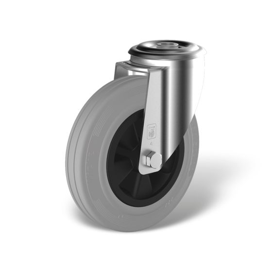 Swivel castor with bolt hole, wheel type WK