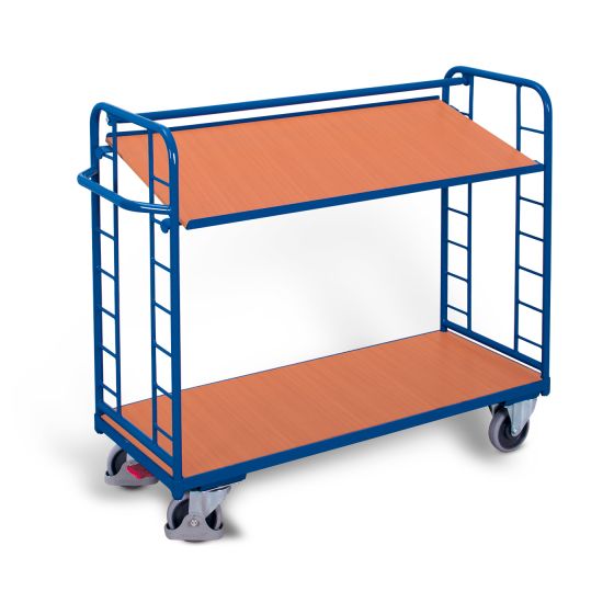 Shelf trolley with 2 wooden shelves