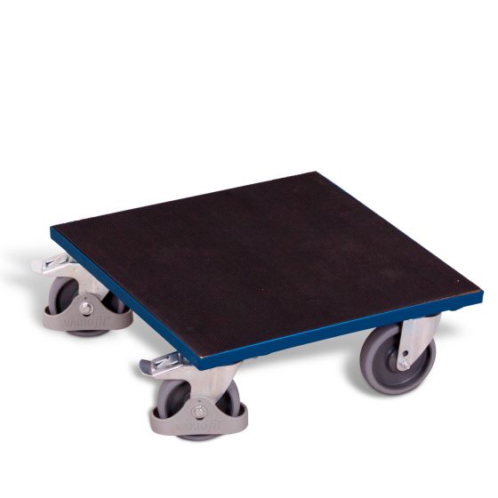 Crate dolly with ribbed rubber covering