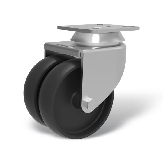 Institutional twin swivel castors - type AK-DLAP