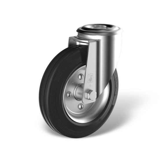 Swivel castor with bolt hole, wheel type GB