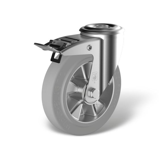 Swivel castor with bolt hole back stop (FSTF) wheel type WE