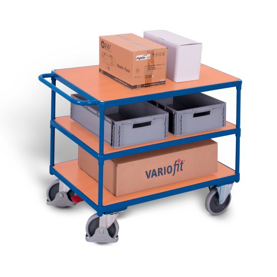 Heavy-duty table trolley with 3 load surfaces