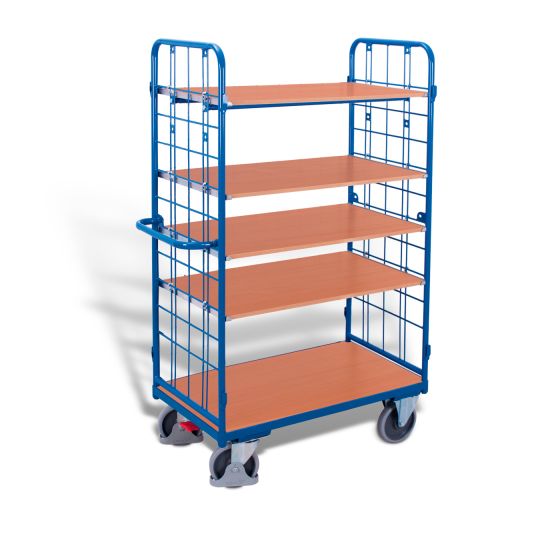 Shelf trolley, high with 5 shelves