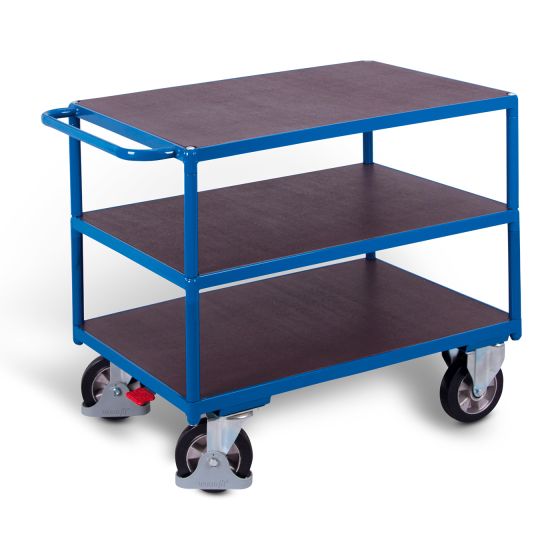 Heavy-duty table trolley with 3 load surfaces
