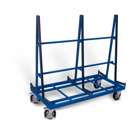 Sheet-material trolley, two-sided