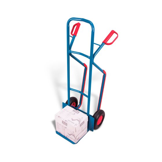 Tubular steel truck with puncture-proof tyres