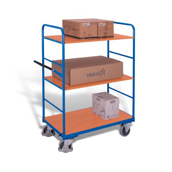 Shelf trolley, high (3 shelves) with dead man's brake