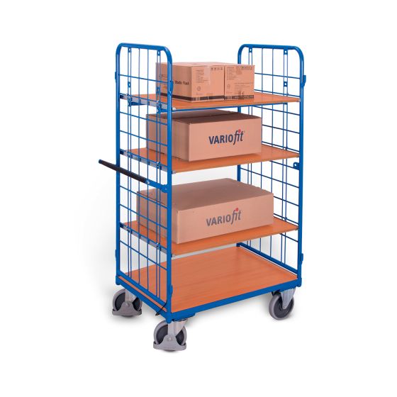 Shelf trolley with dead man's brake