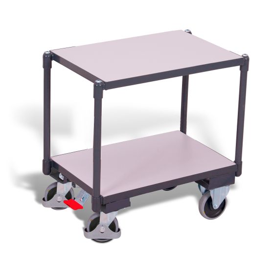 ESD euro system dolly with EasySTOP and 2 load surfaces (without edge)