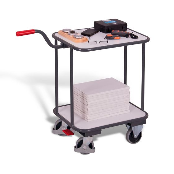 ESD push-handle dolly with 2 load surfaces