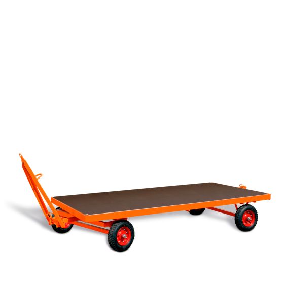 Industrial trailer with 1-axle turnable steering