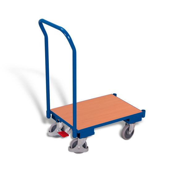 Euro system dolly with EasySTOP, pushbar and board 
