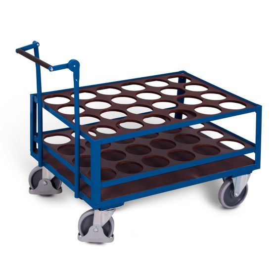 Steel-cylinder trolley with dead man’s brake