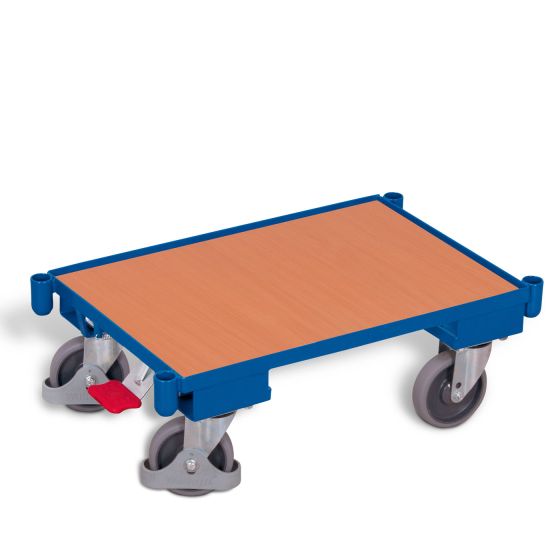 Euro system dolly with EasySTOP, board (10mm edge) and sockets