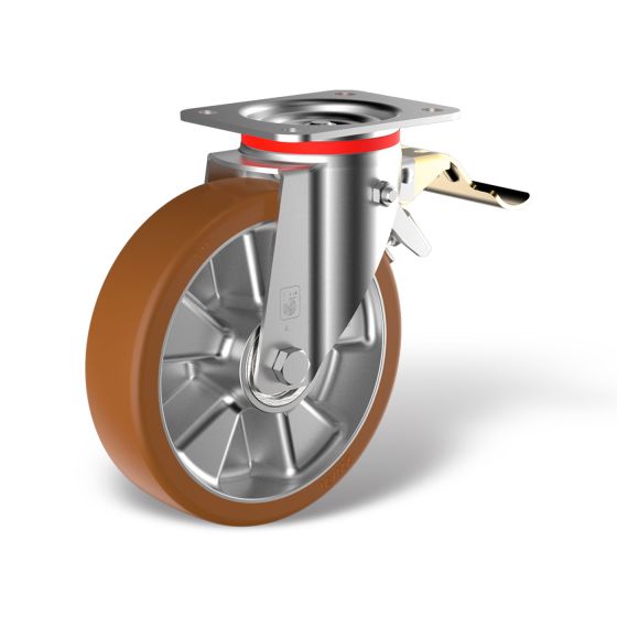 Swivel castor front stop (FSTR) with wheel type PE