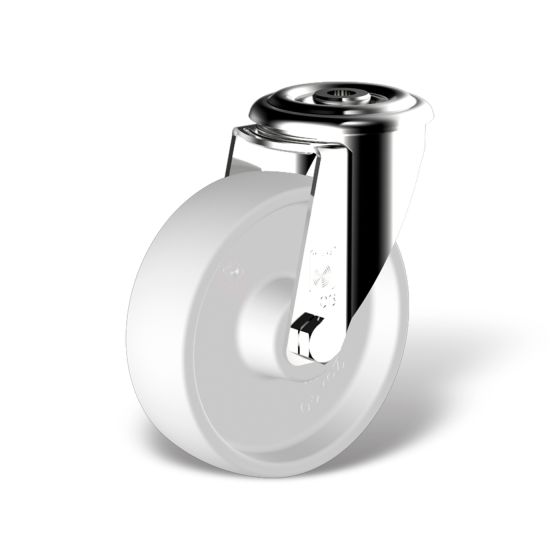 Swivel castor with bolt hole, wheel type KN