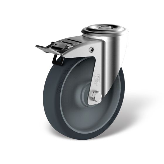 Swivel castor with bolt hole back stop (FSTF) and wheel type EP