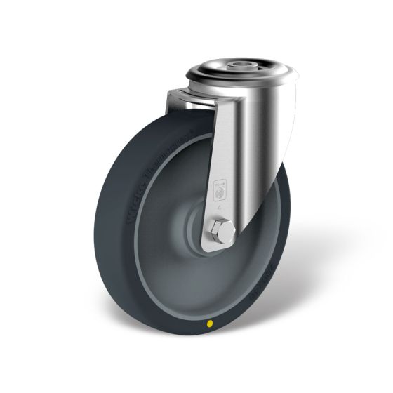Swivel castor with bolt hole, wheel type EP-ELF