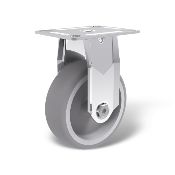 Stainless steel fixed castors, wheel type ATP