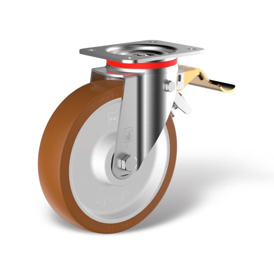 Swivel castor front stop (FSTR) with wheel type PK