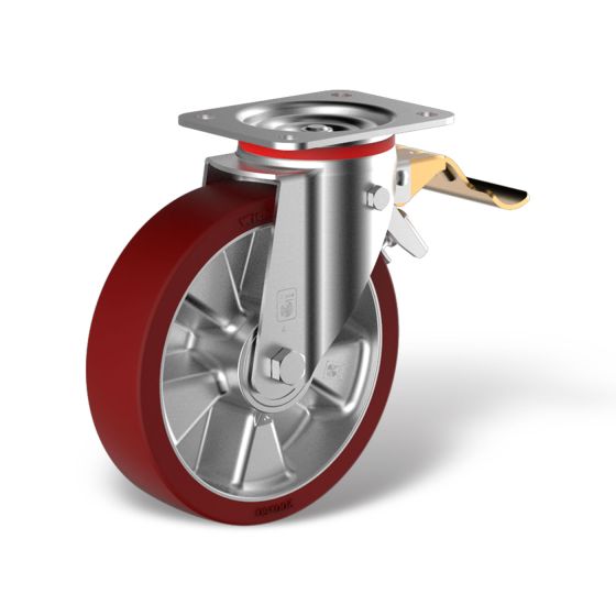 Lenkrollen mit Feststeller im Vorlauf (FSTR) mit Rad Type RE