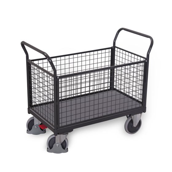 Four-wall trolley with wire, RAL 7016