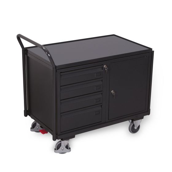 VARIOfit workshop trolley, cabinet and 4 drawers, RAL 7016