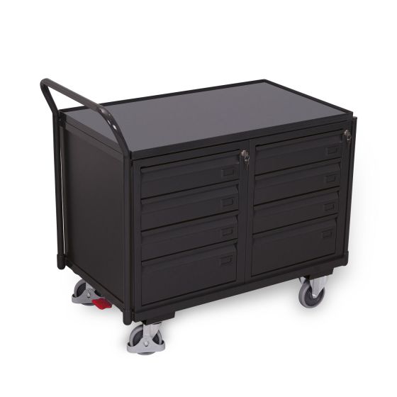 VARIOfit workshop trolley with 8 drawers, RAL 7016