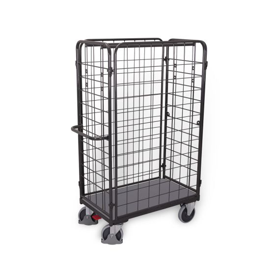 VARIOfit parcel four-wall trolley, high, RAL 7016
